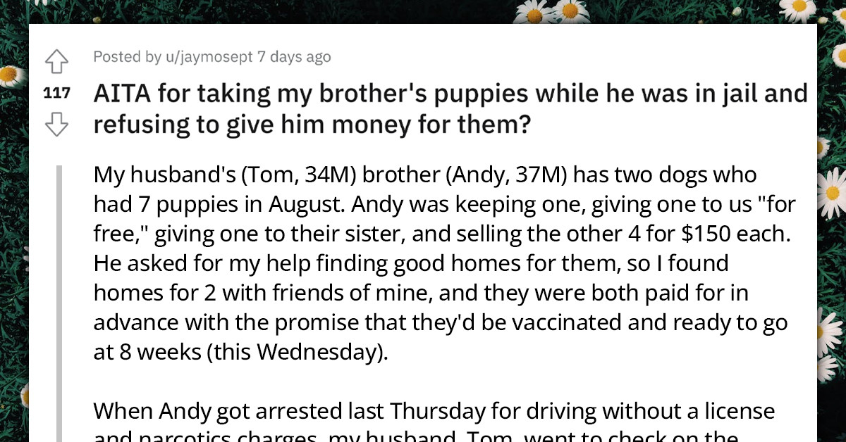 Couple Refuses To Pay Brother For Puppies They Took While He Was In Jail