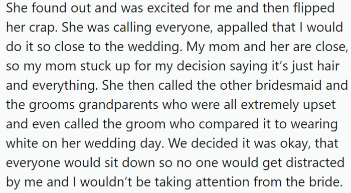 The bride initially seemed excited but soon became upset, expressing her disappointment to everyone involved.