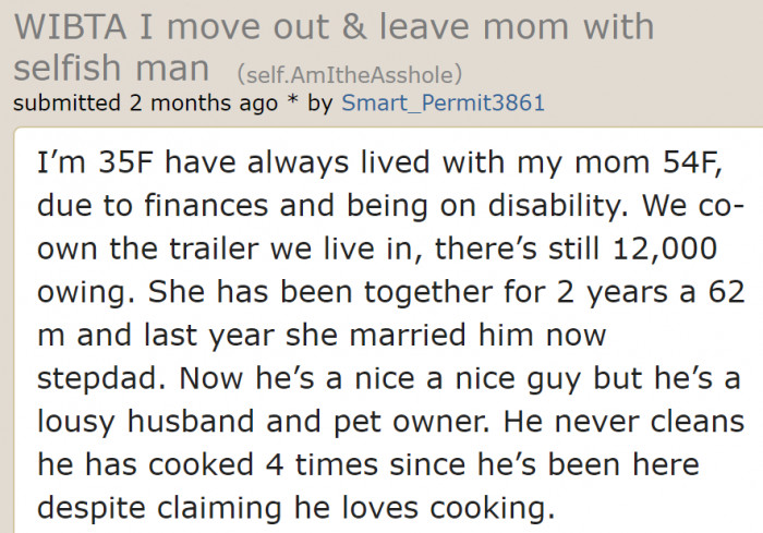 The OP's mom married the wrong guy.
