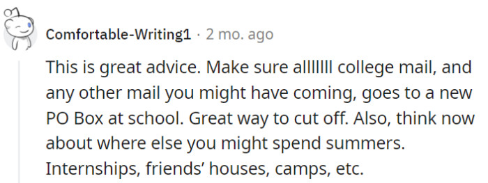 Absolutely, a PO Box at school is like a secret mailbox fortress!