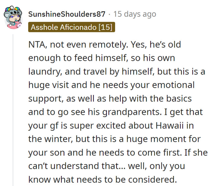 Son's not starring in 