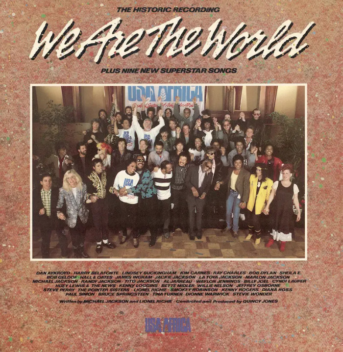 35. The We Are the World cover that featured a group photo of all the celebs who sang on the title track