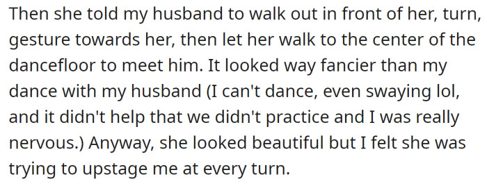 She even had the choreography for the mother-son dance: