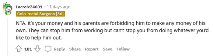 They can't stop you from helping him out.