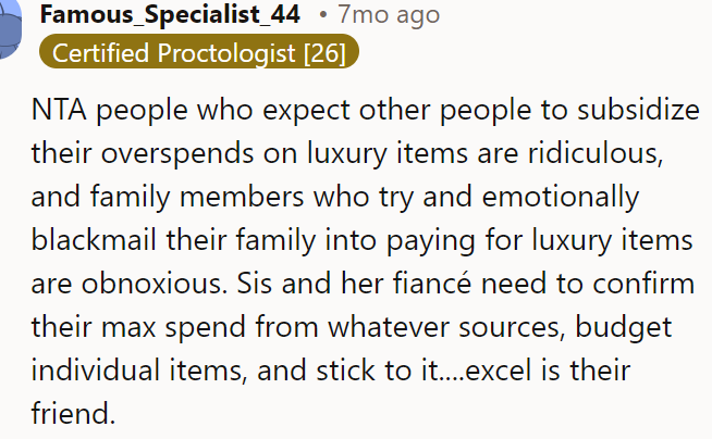 The OP was not in the wrong