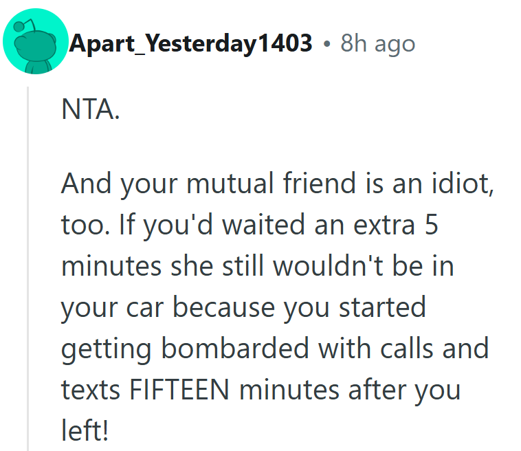 It’s the kind of logic only the perpetually late can’t see.