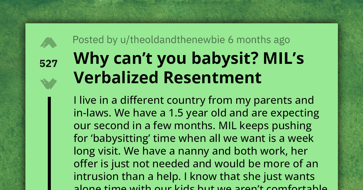 Redditor Asks How to Politely Decline MIL's Offer to Babysit Their Kids Without Causing Massive Family Drama