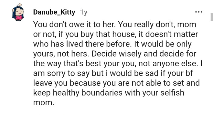 The OP should decide what's best for her and her partner