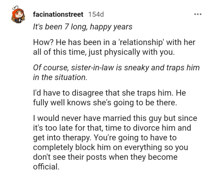 This Redditor would never have married such a person