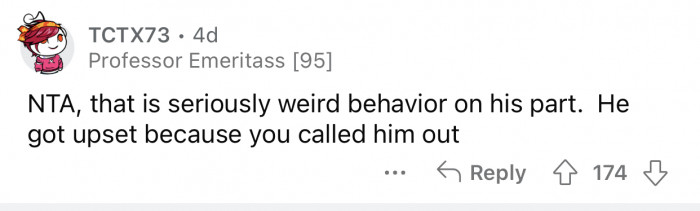 OP simply called him out, which is something expected.