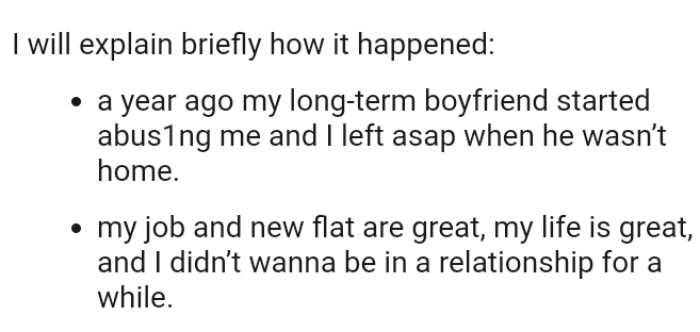 The OP decides to section her story for a better understanding