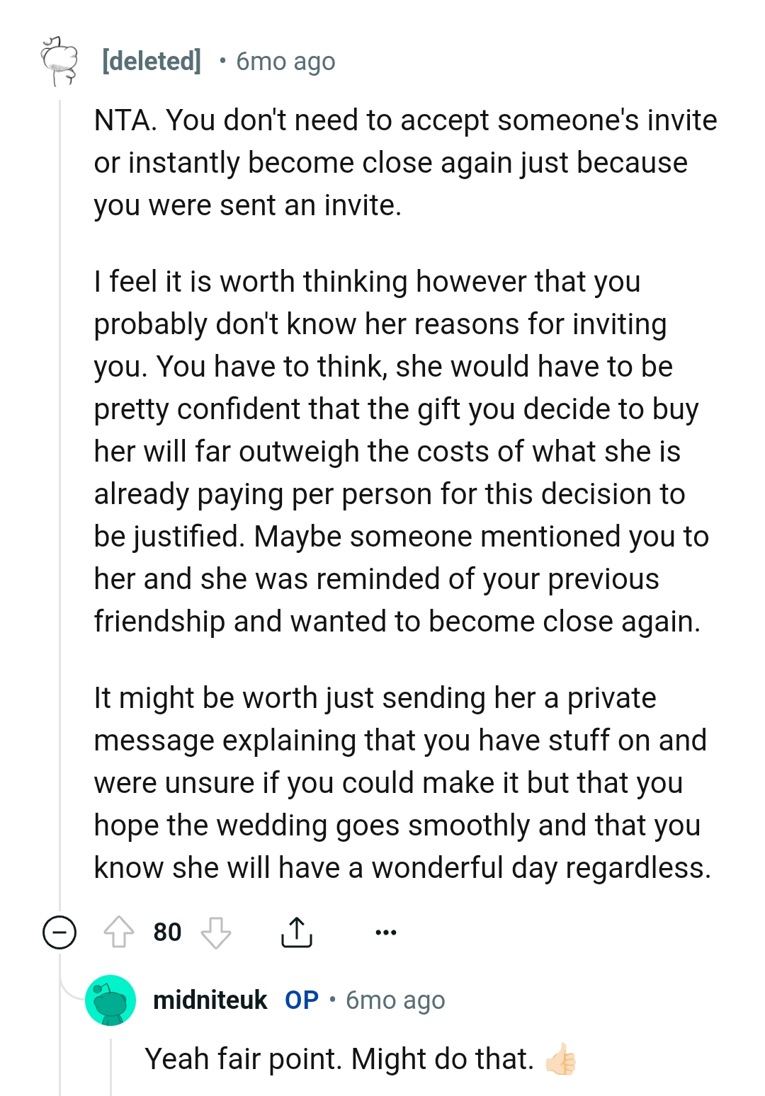 The OP probably doesn't know the reason she was invited