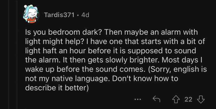 Switching to light could also help.