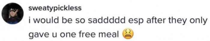 Others would be sad too