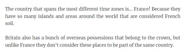 25. I didn't know that France had multiple islands.