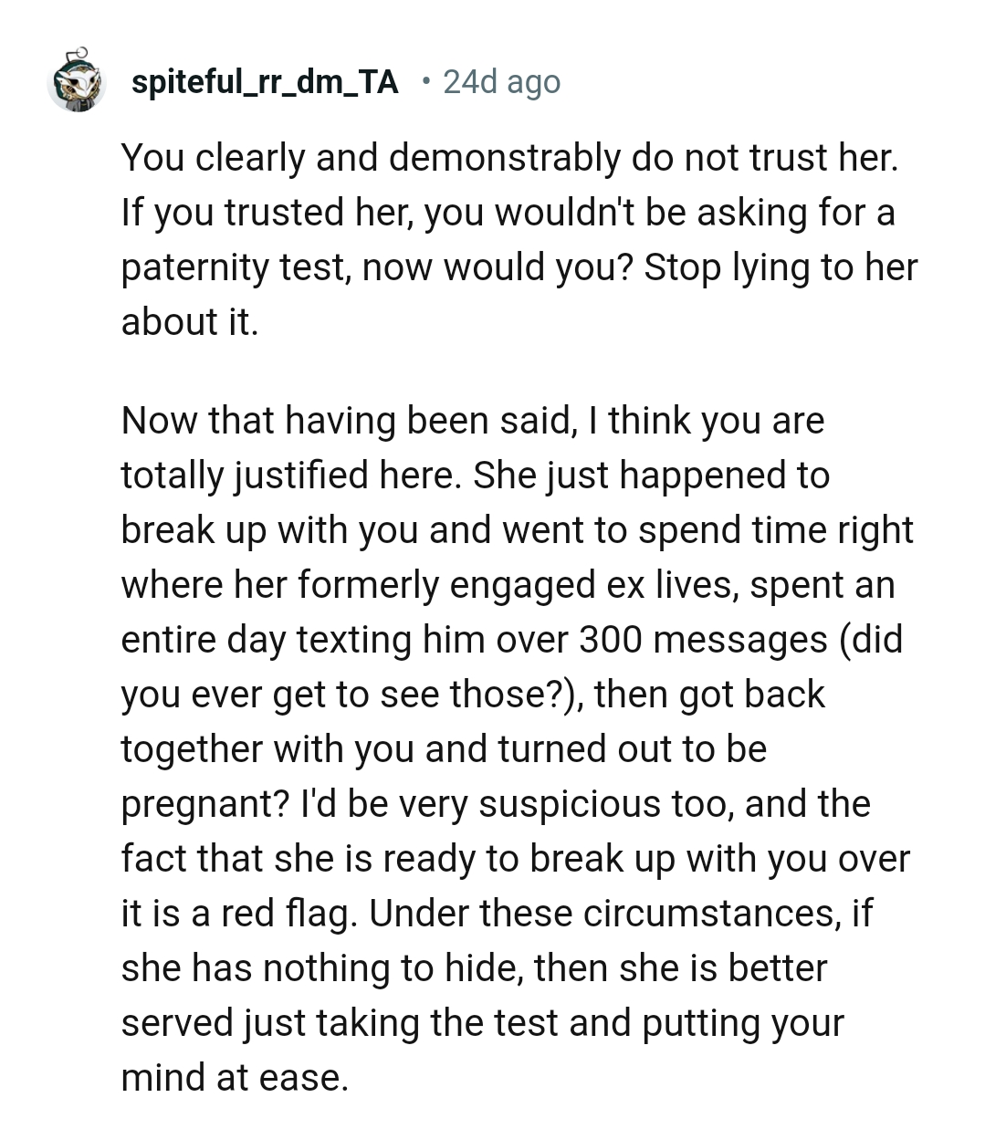 The OP is totally justified here