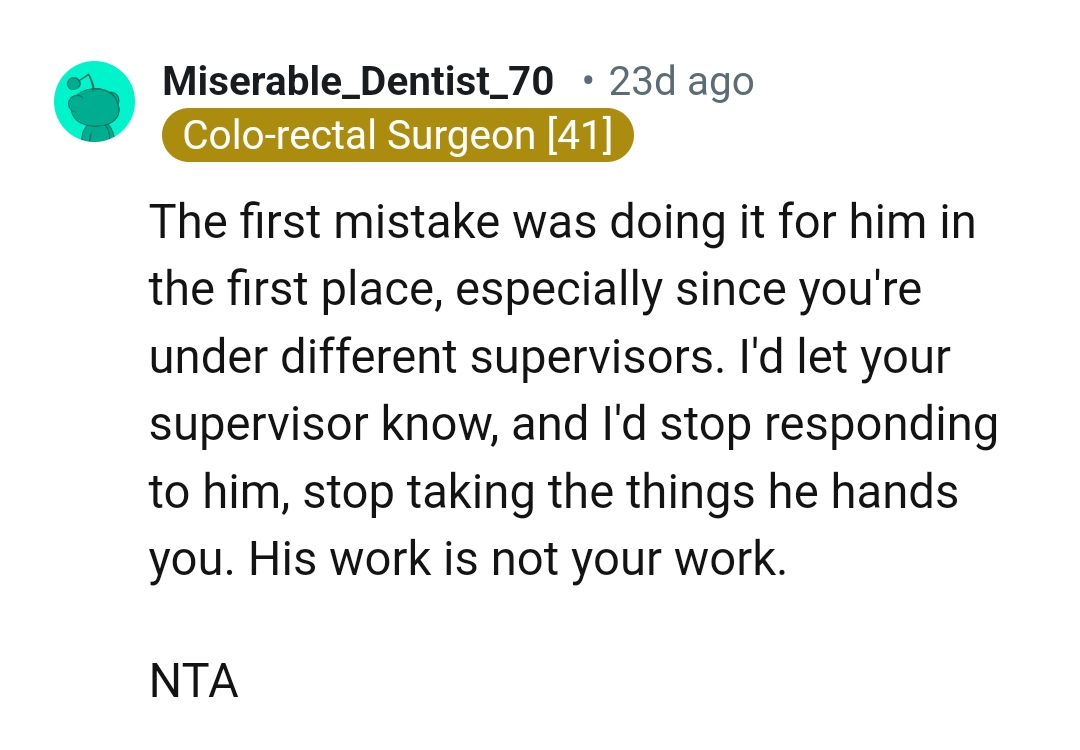 His work is his to do