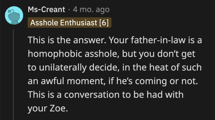 However, OP is human. It was an emotionally charged situation.