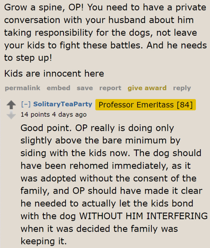 The OP and her husband need a serious conversation about this dog.