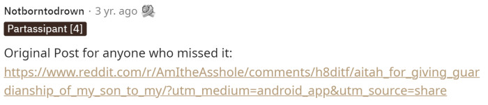 Here is the original post link to see what OP said in his first Reddit post about the guardianship situation.