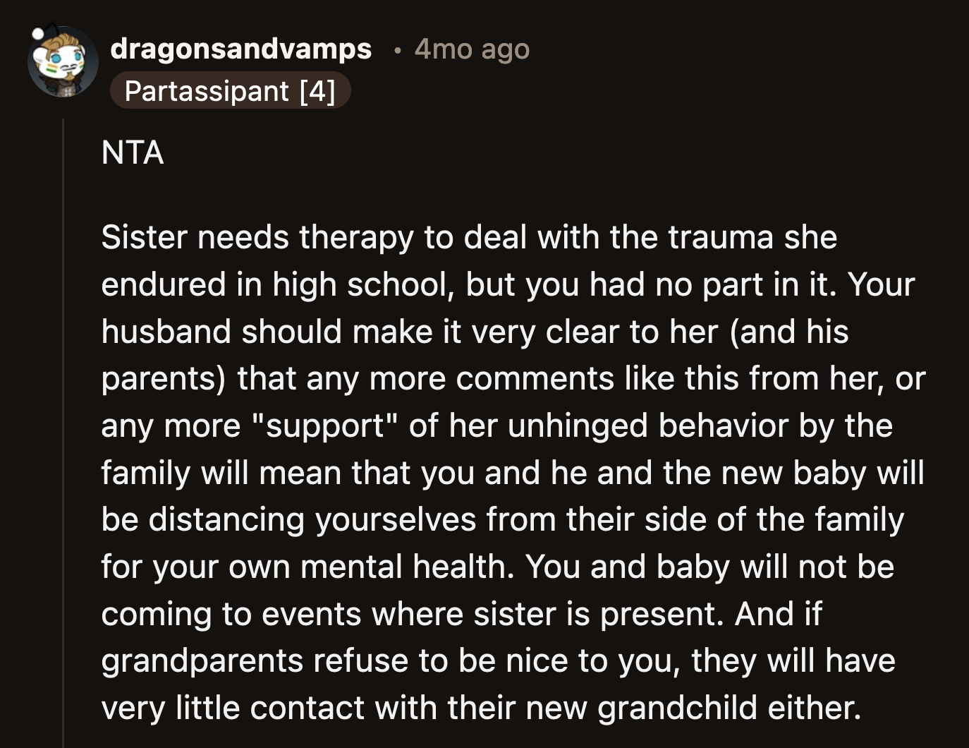 Her sister-in-law needs professional help to deal with her trauma instead of using OP as an emotional punching bag.