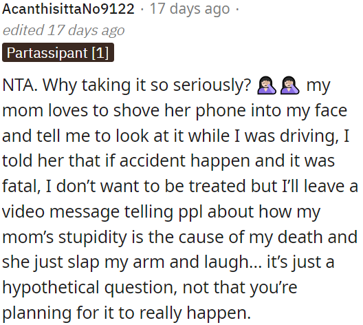 It's just a hypothetical scenario.