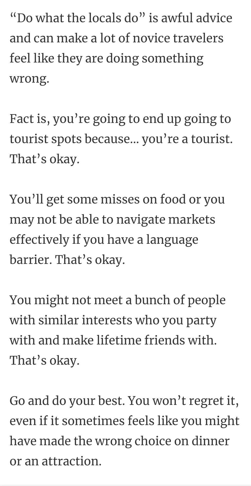 11. You are a tourist.