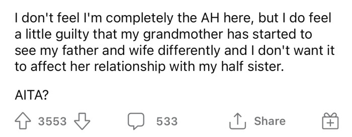Some of the Redditor's other family members told her she should apologize to her dad, but the OP isn't sure if she's in the wrong here.