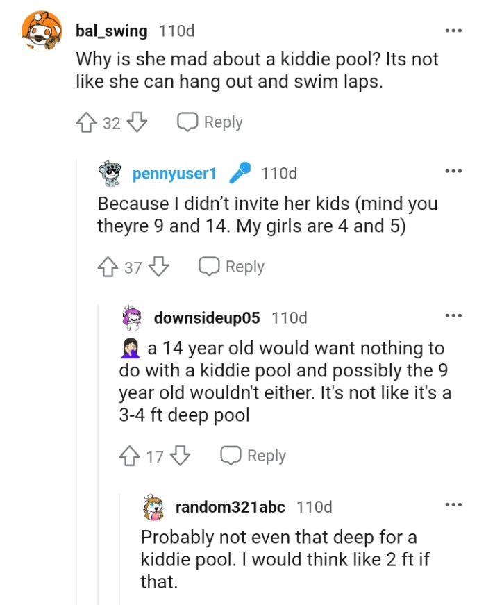 It's not like she can hang out and swim laps