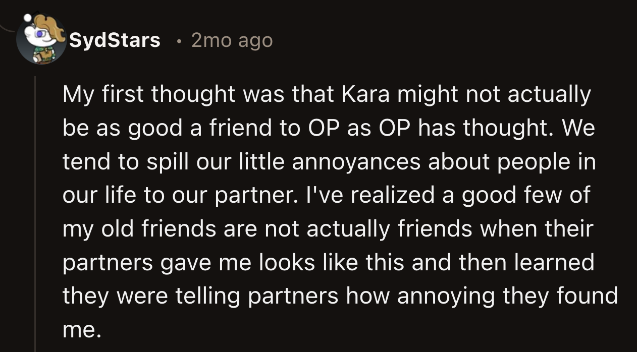 Or has Kara been talking badly about OP?