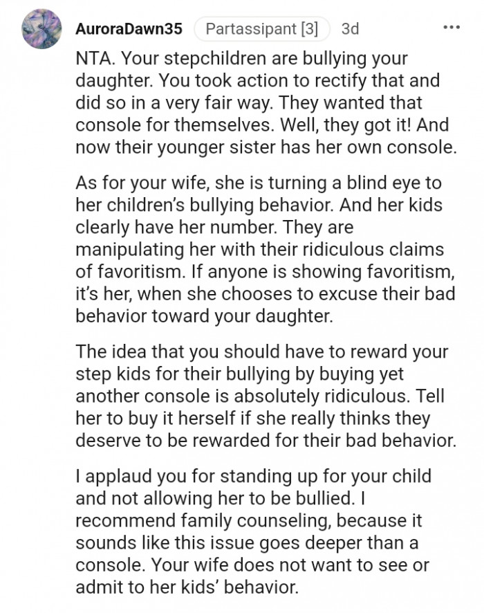 They wanted that console for themselves.