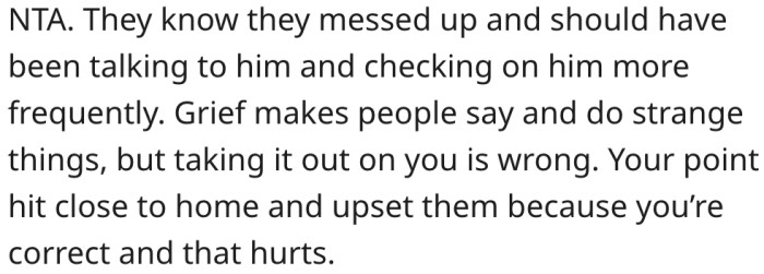 19. Her comments must have hurt his family because she's correct.