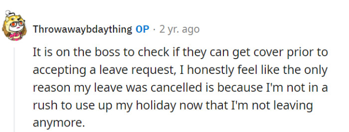 The boss should check for cover before giving the green light, not hit the 