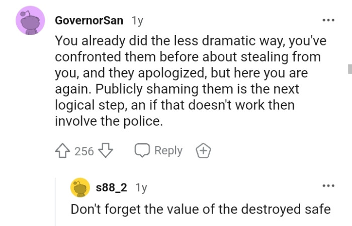 The OP Has Confronted Them Before About Stealing from Her