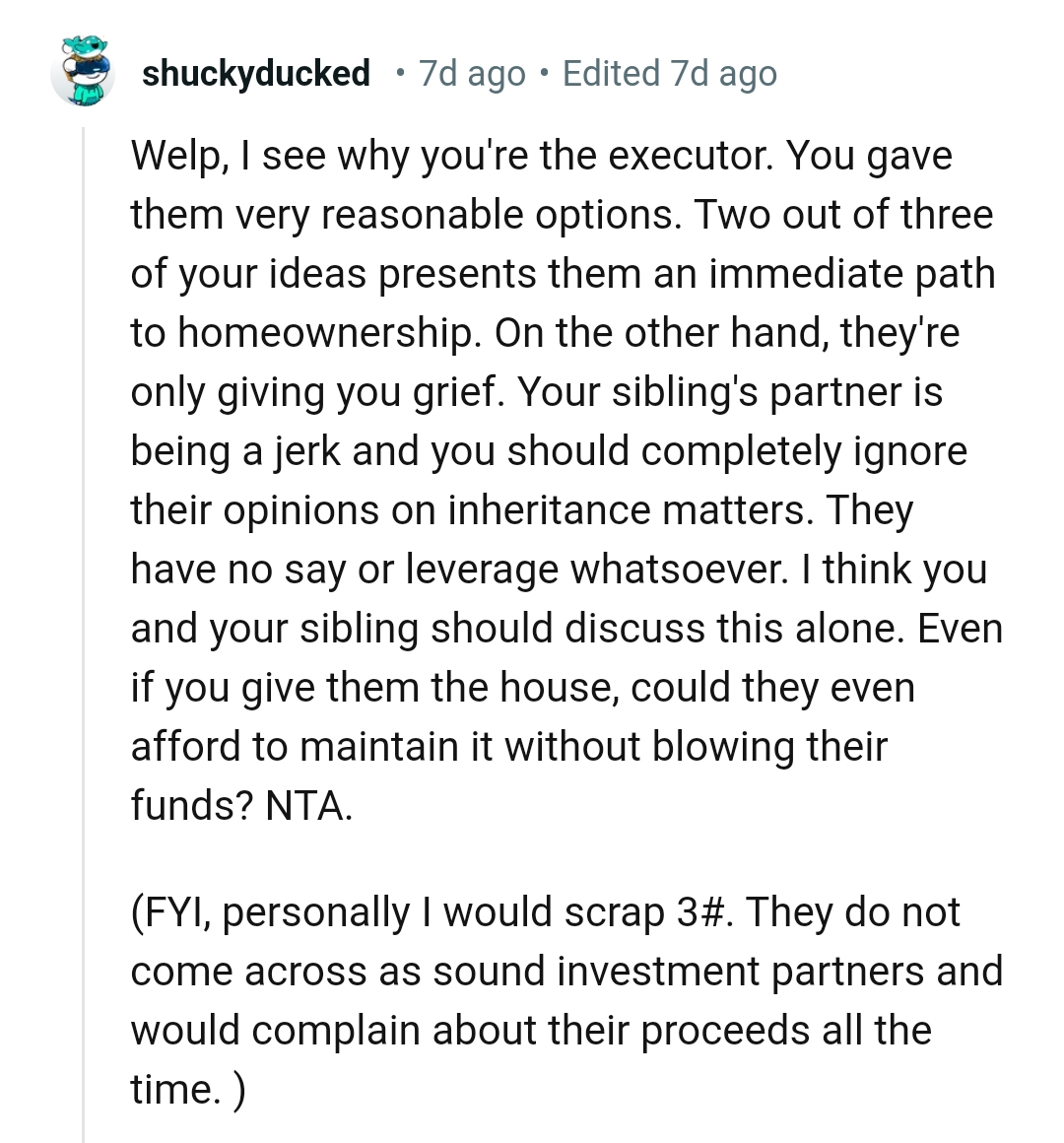 They are only giving the OP grief