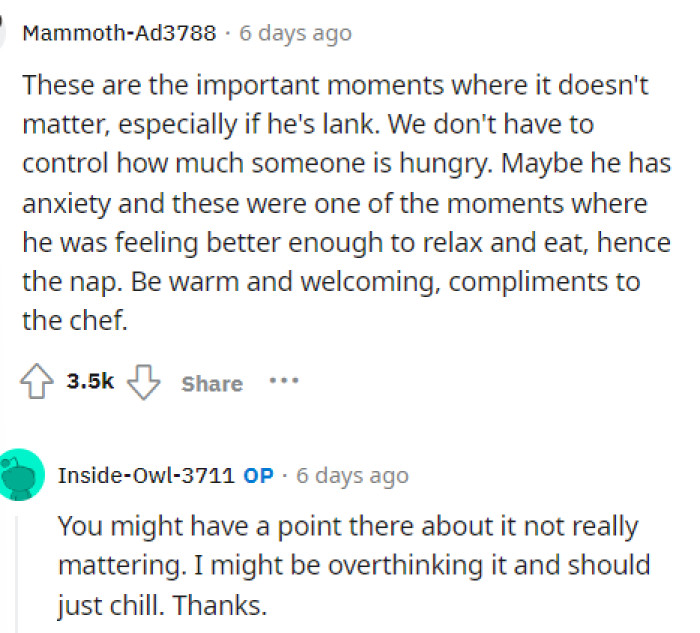 OP responded to this comment and told them that they may be right about it not necessarily mattering in this circumstance.