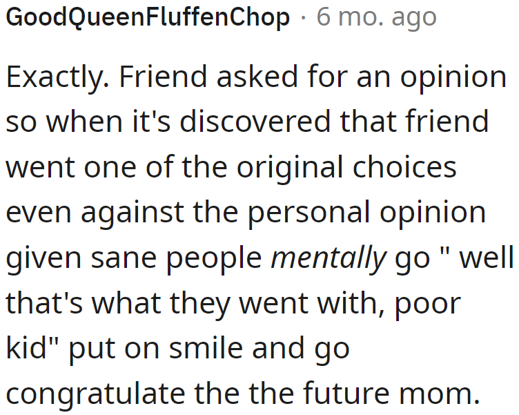 The OP can simply congratulate her friend and mentally criticize her for her decision.