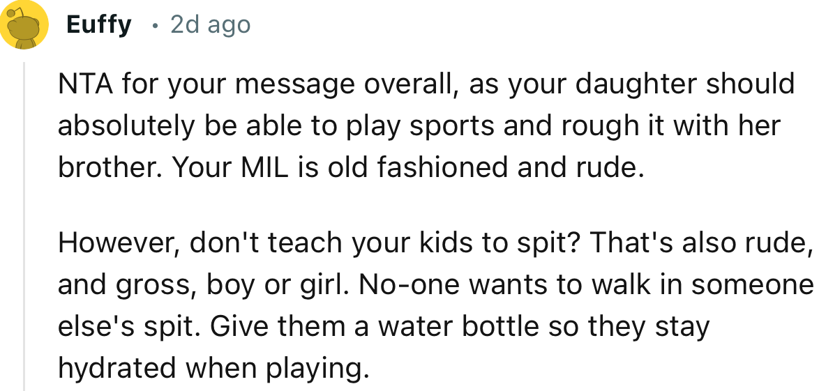 “NTA. Your MIL is old-fashioned and rude.”