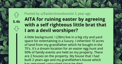 Redditor Traumatizes Child During An Easter Egg Hunt By Telling Him He's A Devil Worshiper