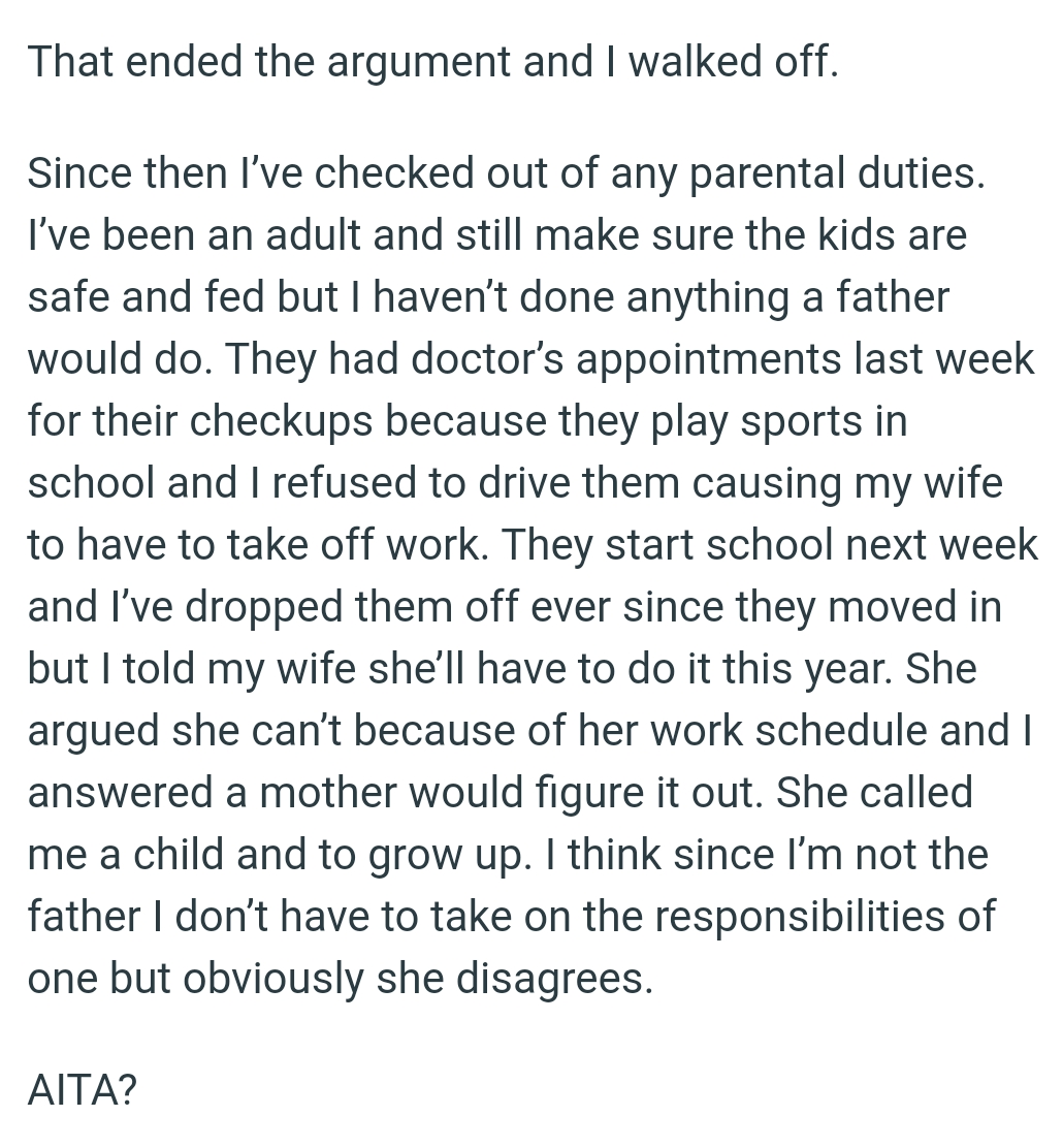 She'll have to drop them off