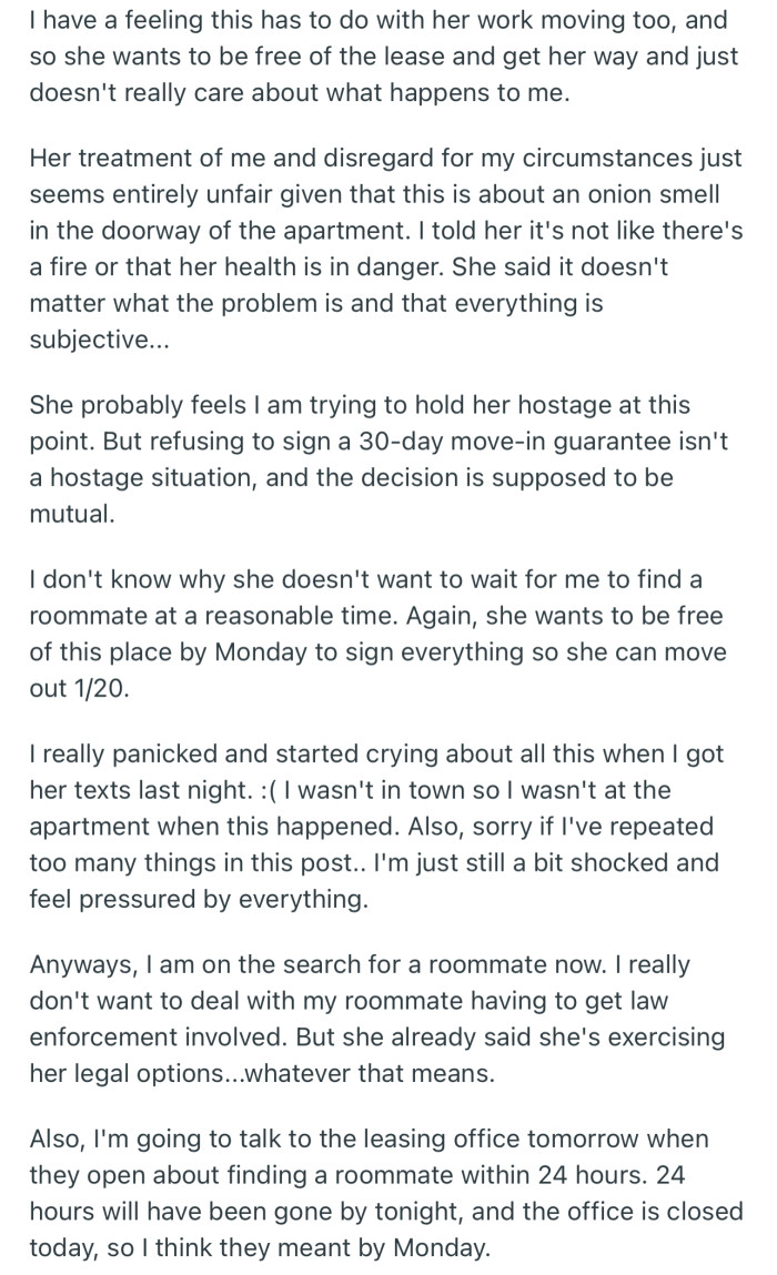 OP feels shocked and pressured