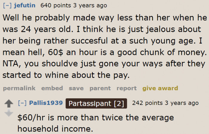 The cousin's husband is just jealous.