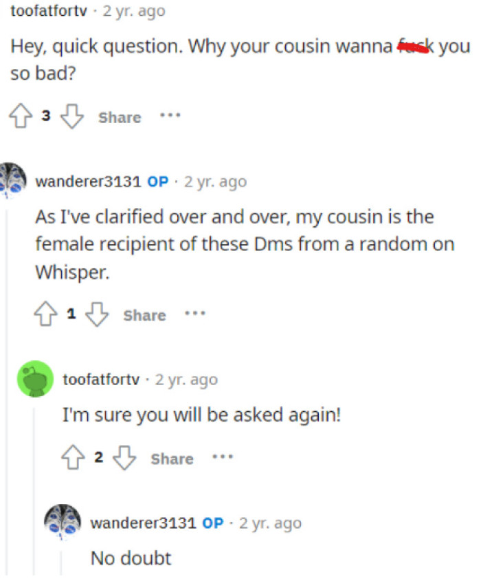 People simply didn't read OP's comment, though, I guess, because they're still confused about the text messages.