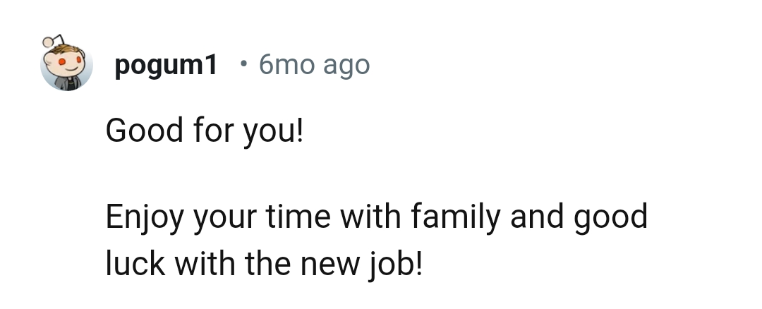 Good luck with a new job