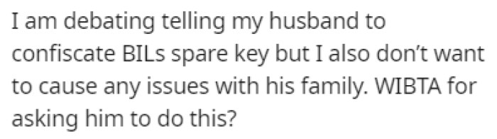 OP wants to ask her husband to take the keys away from him