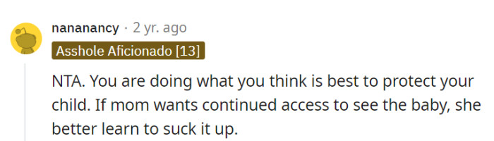 When it comes to baby's safety, setting boundaries is a must, and if grandma wants a front-row seat, she'll have to follow the rules.