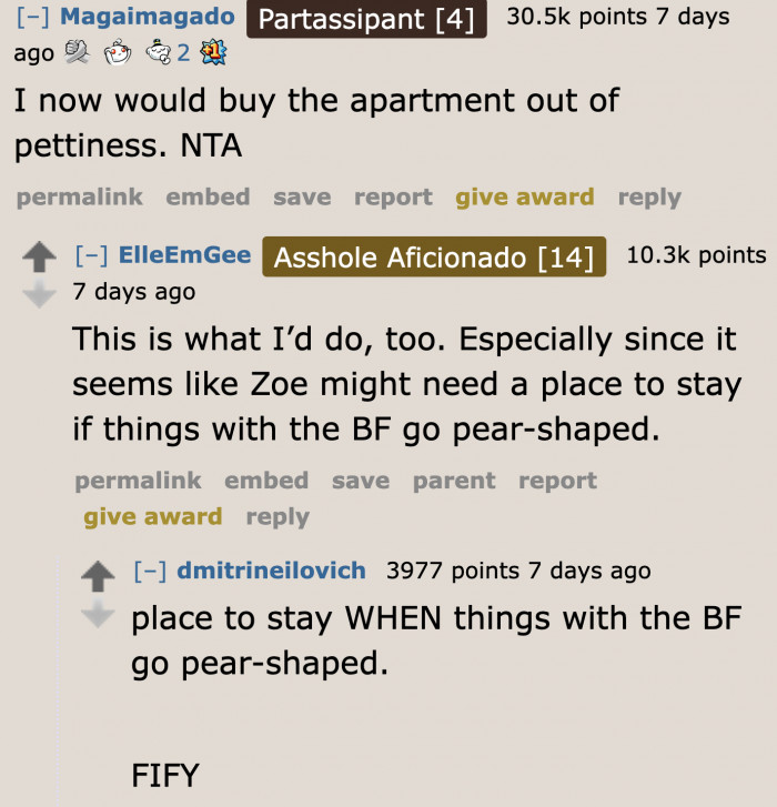 People on Reddit had mixed reactions about the situation.