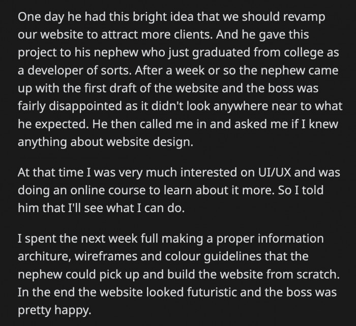 Unfortunately, OP's other tasks fell to the back burner, and he had a sizable backlog. OP wasn't as worried because he believed he would be able to catch up as soon as the website was finished.