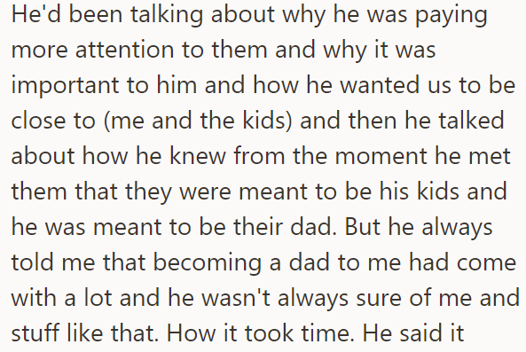 They talked and his father explained to OP the painful truth