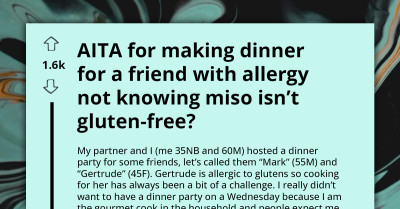 Redditor Asks If She's A**hole For Almost Feeding Miso To Her Gluten-Intolerant Friend